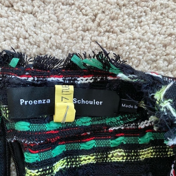 Proenza Schouler- Multicolored Cropped Frayed Tweed Sleeveless Top - Picture 10 of 10